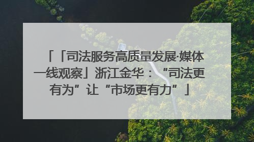 「司法服务高质量发展·媒体一线观察」浙江金华：“司法更有为”让“市场更有力”
