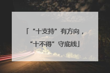 “十支持”有方向，“十不得”守底线