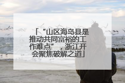 “山区海岛县是推动共同富裕的工作难点”，浙江开会聚焦破解之道