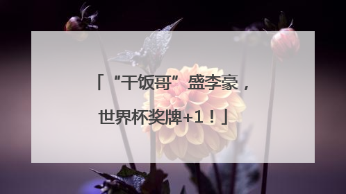 “干饭哥”盛李豪，世界杯奖牌+1！