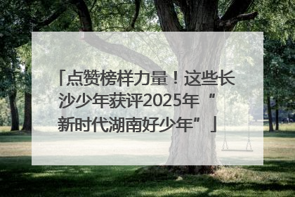 点赞榜样力量！这些长沙少年获评2025年“新时代湖南好少年”