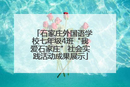 石家庄外国语学校七年级4班“我爱石家庄”社会实践活动成果展示