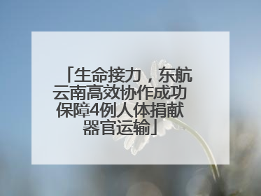 生命接力，东航云南高效协作成功保障4例人体捐献器官运输