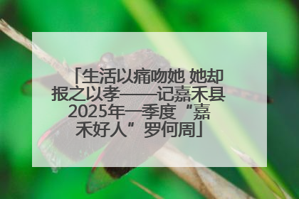 生活以痛吻她 她却报之以孝——记嘉禾县2025年一季度“嘉禾好人”罗何周