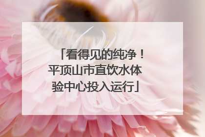 看得见的纯净！平顶山市直饮水体验中心投入运行