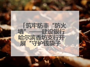 筑牢防非“防火墙”——建设银行哈尔滨香坊支行开展“守护钱袋子 护好幸福家”集中宣传日活动