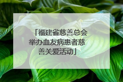 福建省慈善总会举办血友病患者慈善关爱活动