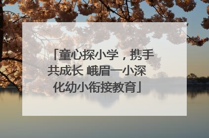 童心探小学，携手共成长 峨眉一小深化幼小衔接教育