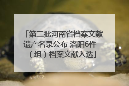 第二批河南省档案文献遗产名录公布 洛阳6件（组）档案文献入选