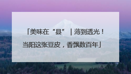 美味在“县”｜薄到透光！当阳这张豆皮，香飘数百年