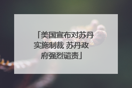 美国宣布对苏丹实施制裁 苏丹政府强烈谴责