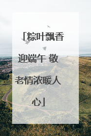 粽叶飘香迎端午 敬老情浓暖人心
