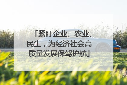 紧盯企业、农业、民生，为经济社会高质量发展保驾护航