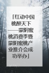 红动中国 桃醉天下——蒙阴蜜桃消费季暨蒙阴蜜桃产业推介会成功举办
