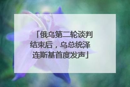 俄乌第二轮谈判结束后，乌总统泽连斯基首度发声