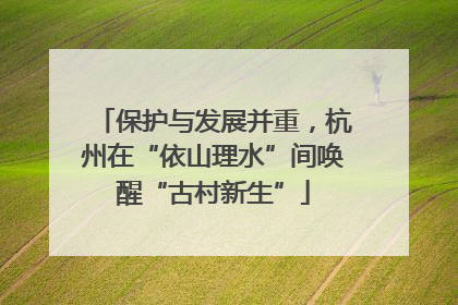保护与发展并重，杭州在“依山理水”间唤醒“古村新生”