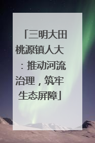 三明大田桃源镇人大：推动河流治理，筑牢生态屏障