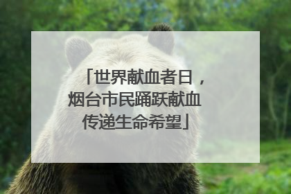 世界献血者日，烟台市民踊跃献血传递生命希望
