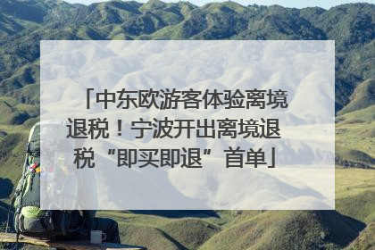 中东欧游客体验离境退税！宁波开出离境退税“即买即退”首单