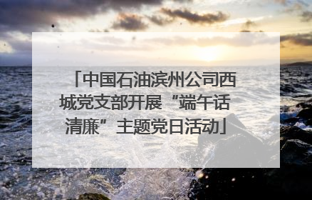 中国石油滨州公司西城党支部开展“端午话清廉”主题党日活动