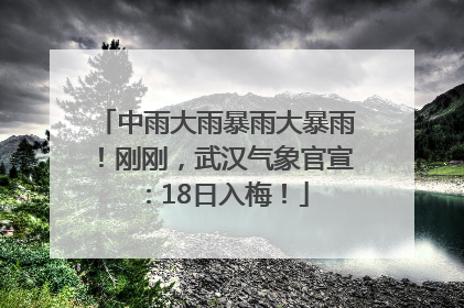 中雨大雨暴雨大暴雨！刚刚，武汉气象官宣：18日入梅！