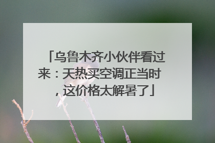 乌鲁木齐小伙伴看过来：天热买空调正当时，这价格太解暑了