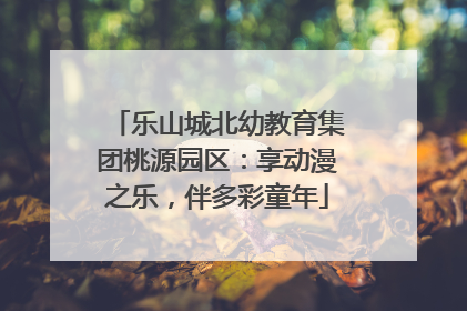 乐山城北幼教育集团桃源园区：享动漫之乐，伴多彩童年