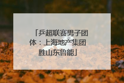 乒超联赛男子团体：上海地产集团胜山东鲁能