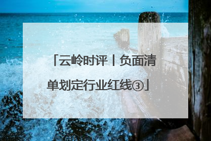 云岭时评丨负面清单划定行业红线③
