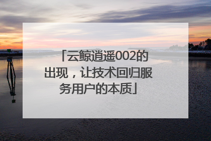 云鲸逍遥002的出现，让技术回归服务用户的本质
