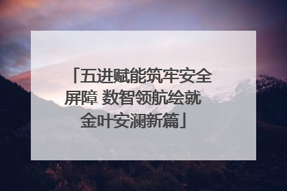 五进赋能筑牢安全屏障 数智领航绘就金叶安澜新篇
