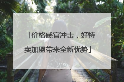 价格感官冲击，好特卖加盟带来全新优势