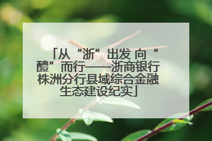 从“浙”出发 向“醴”而行——浙商银行株洲分行县域综合金融生态建设纪实