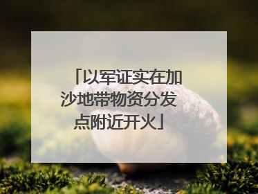 以军证实在加沙地带物资分发点附近开火