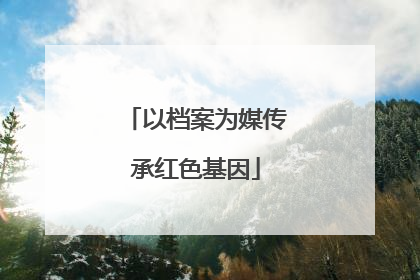 以档案为媒传承红色基因