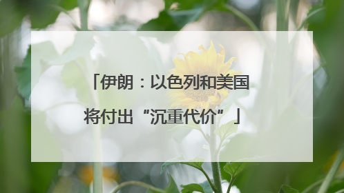 伊朗：以色列和美国将付出“沉重代价”