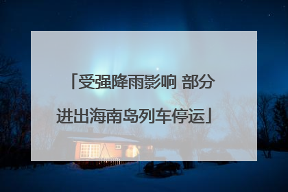 受强降雨影响 部分进出海南岛列车停运