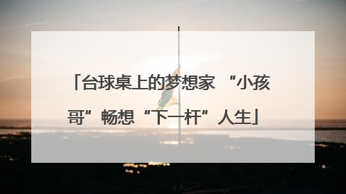 台球桌上的梦想家 “小孩哥”畅想“下一杆”人生