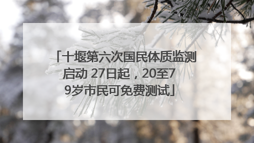 十堰第六次国民体质监测启动 27日起，20至79岁市民可免费测试