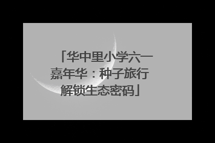 华中里小学六一嘉年华：种子旅行解锁生态密码
