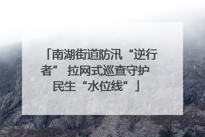 南湖街道防汛“逆行者” 拉网式巡查守护民生“水位线”