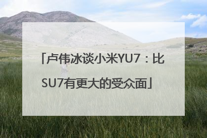 卢伟冰谈小米YU7：比SU7有更大的受众面