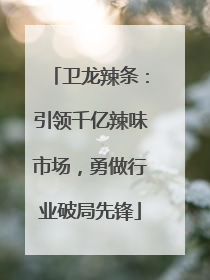 卫龙辣条：引领千亿辣味市场，勇做行业破局先锋