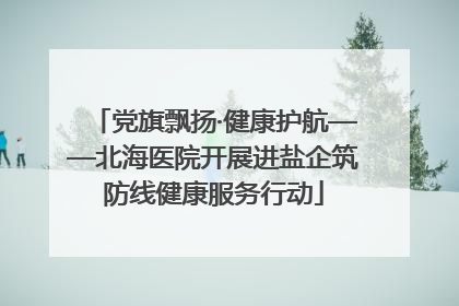 党旗飘扬·健康护航——北海医院开展进盐企筑防线健康服务行动