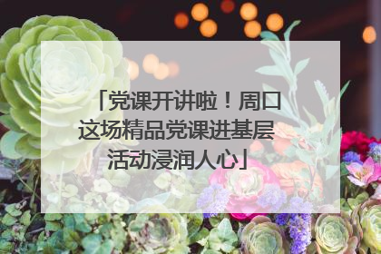 党课开讲啦！周口这场精品党课进基层活动浸润人心