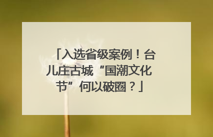 入选省级案例！台儿庄古城“国潮文化节”何以破圈？