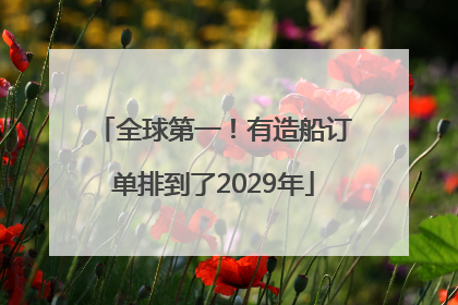 全球第一！有造船订单排到了2029年