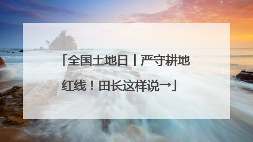 全国土地日丨严守耕地红线！田长这样说→