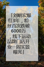 刘畊宏爆红3年，粉丝首次跌破6000万，线下运动品牌门店开业一周实景曝光