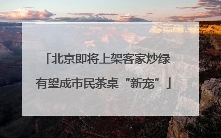 北京即将上架客家炒绿 有望成市民茶桌“新宠”